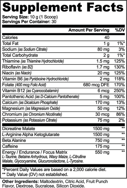 Nitric Shock Pre-Workout Powder (Fruit Punch)